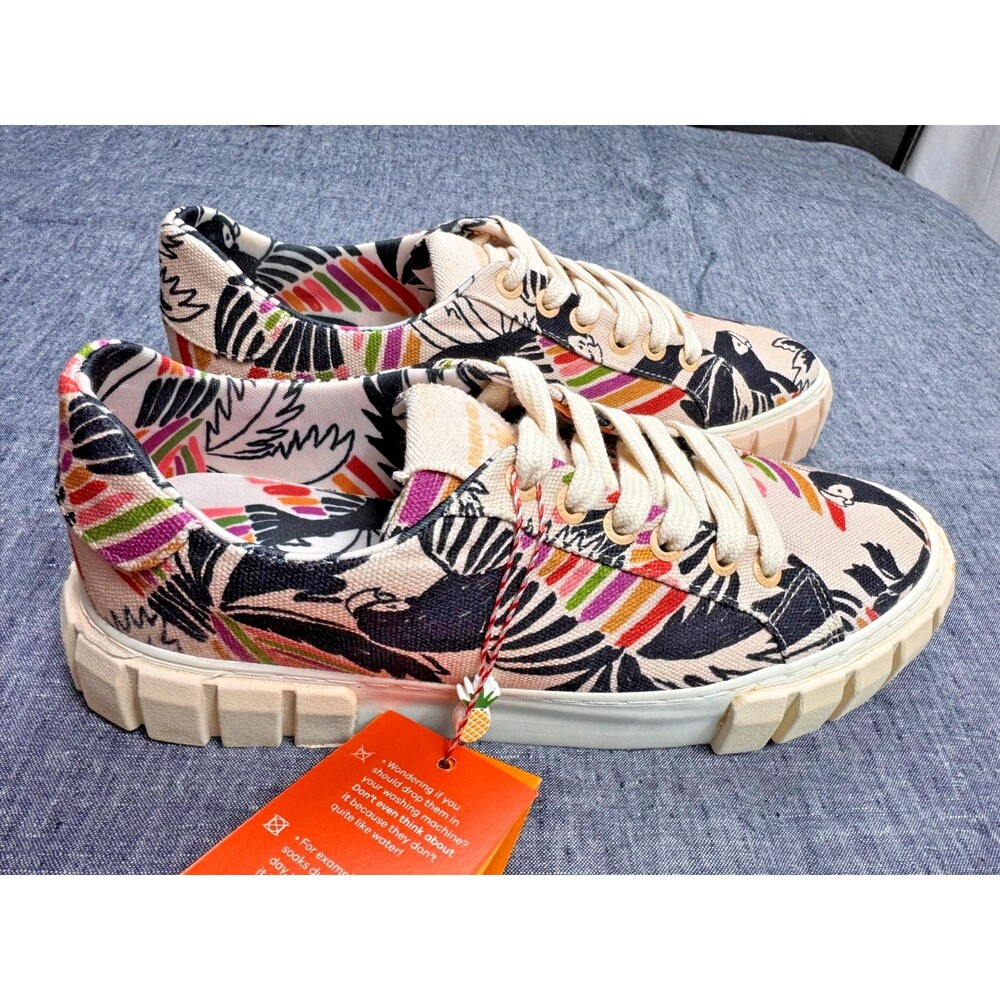 Farm Rio Low Top Platform Sneaker, Women’s 8.5, Birds, New In Box, Retail $160 - Picture 3 of 8